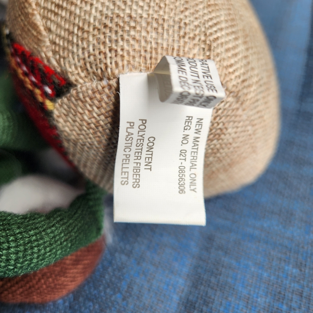 Pier 1 Christmas Owl Shelf Sitter Plush with Long Legs Burlap Pellet Sea… - Picture 3 of 6